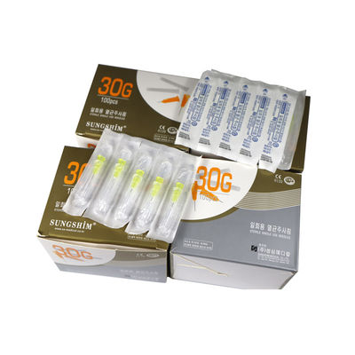 30G 메소 바늘 4mm 길이 304 스테인레스 스틸 100pcs / 상자 피부 필러